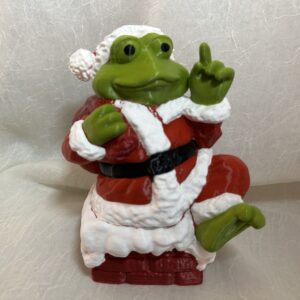 Santa Frog Figurine