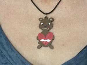Teddy Bear Heart Pendant